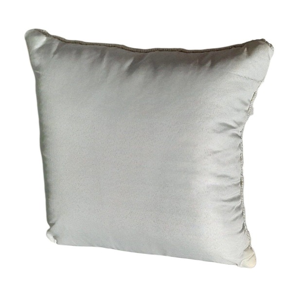 Laurel Grove Beaded Decorative Owl Pillow Gold/White 12"x12" - Picture 2 of 5